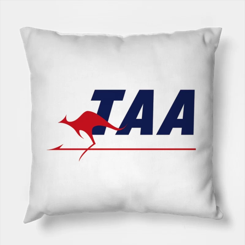 TAA (Trans Australia Airlines) Vintage Logo with Red Kangaroo Throw Pillow