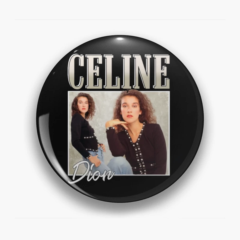 Vintage Album Cover in 1980s Fashion Style Pin