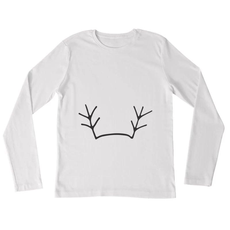 Cornes de cerf illustration minimaliste Femme Manches Longues T-Shirt