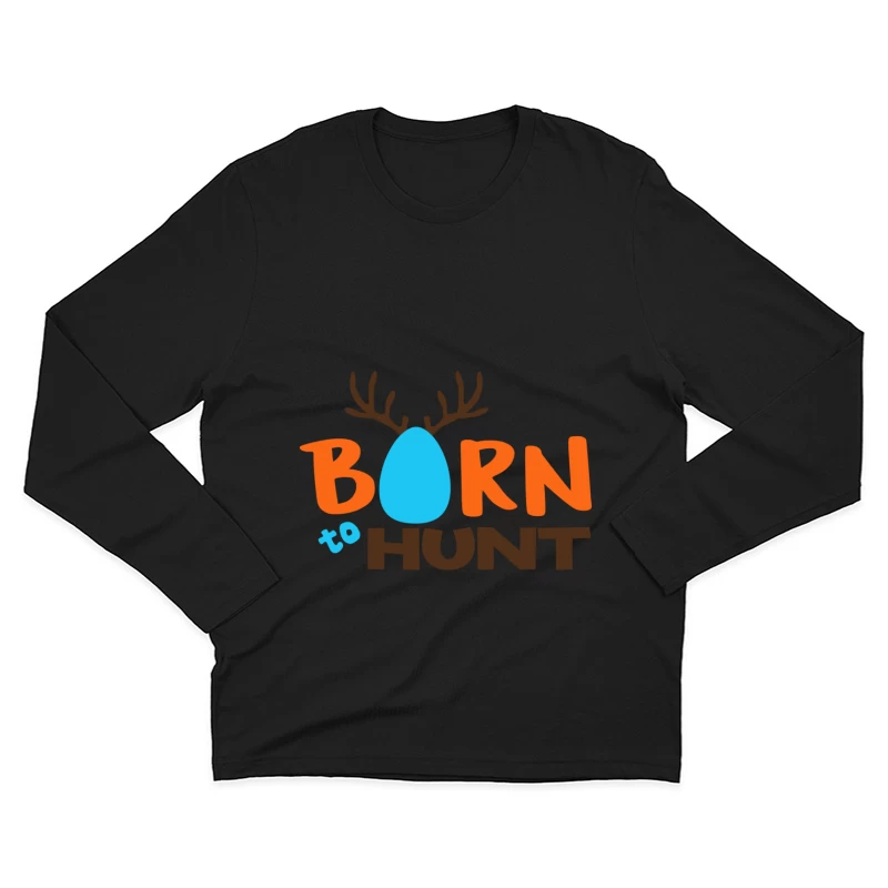 Conception Chasse avec Cornes et Oeuf Homme Manches Longues T-Shirt