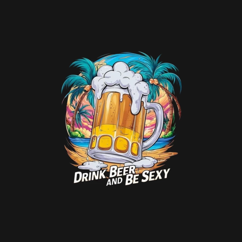 Drink Beer and Be Sexy - Tropical Vibes Male Long Sleeve T-Shirt
