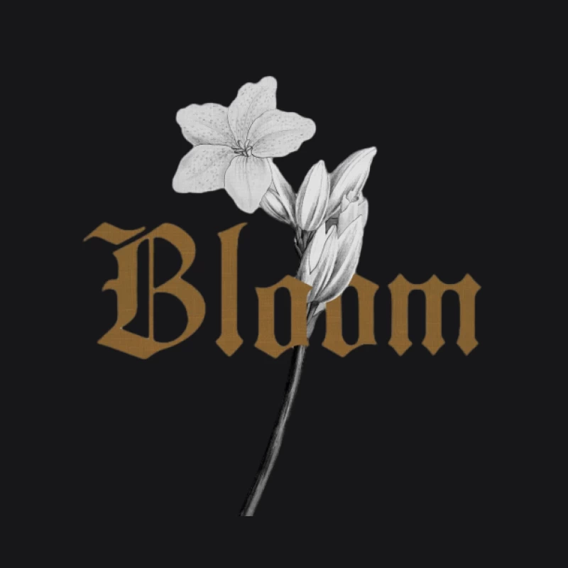 Blume und Gotik-Schrift Herren Pullover Hoodie