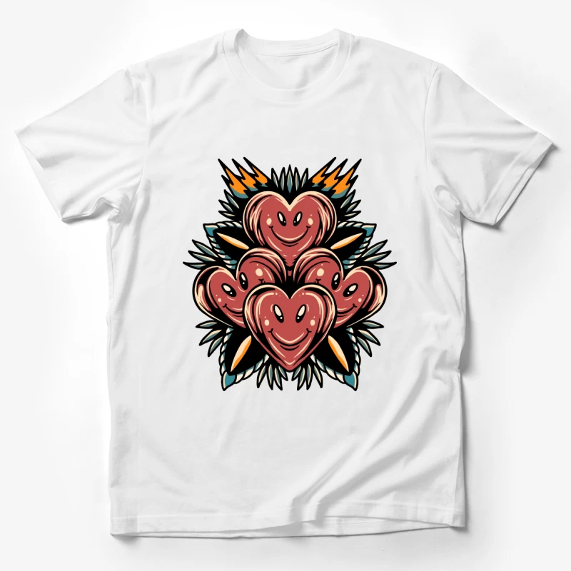 Playful Smiling Hearts Illustration Male T-Shirt