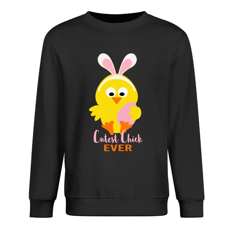 Poussinet mignon avec oreilles de lapin et œuf de Pâques Homme Sweat-shirt à enfiler