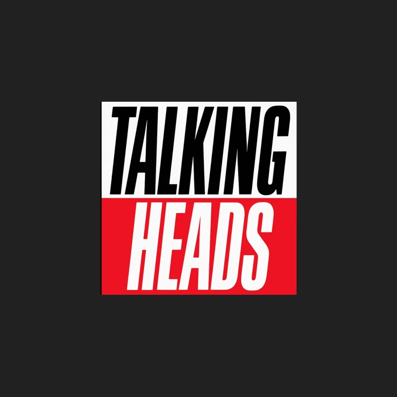 Talking Heads Classic Band Logo Design in Black and Red Typography Bucket Hat