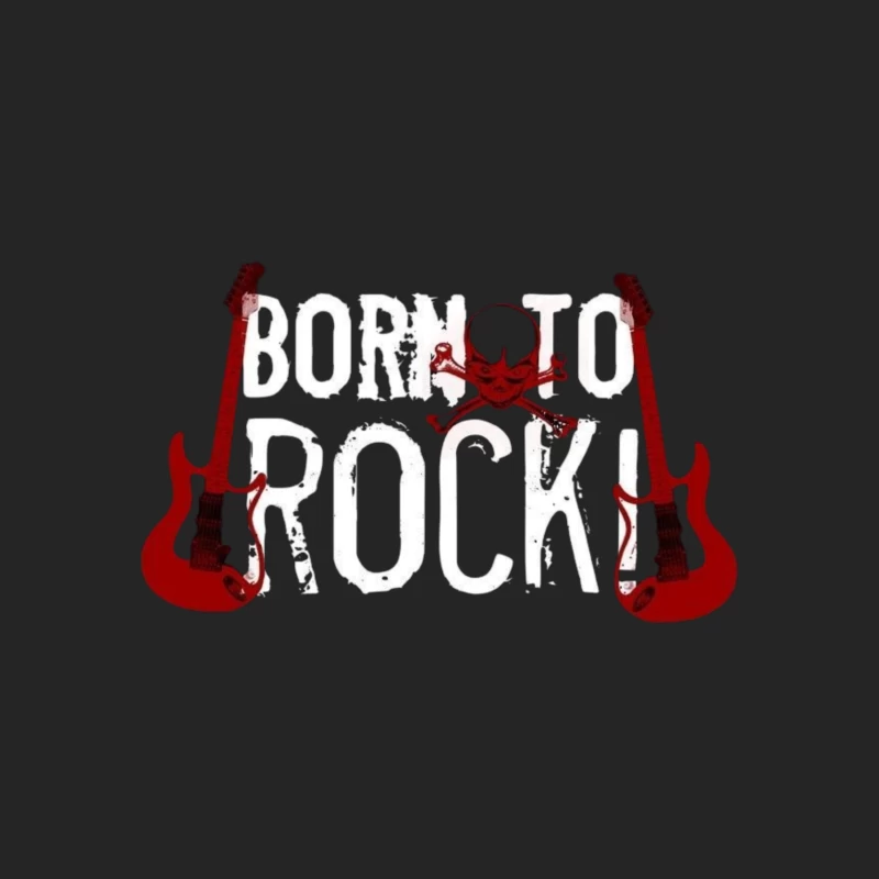 Rock Music Design Featuring Guitars and Skull Male Pullover Sweatshirt