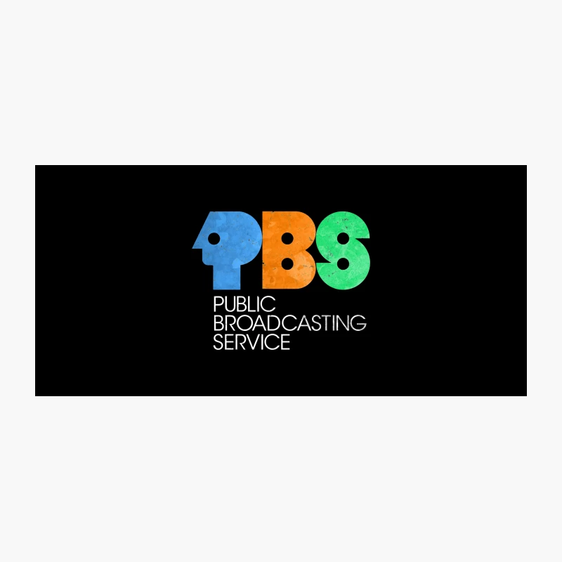 Colorful PBS Logo: Public Broadcasting Service Typography Coffee Mug