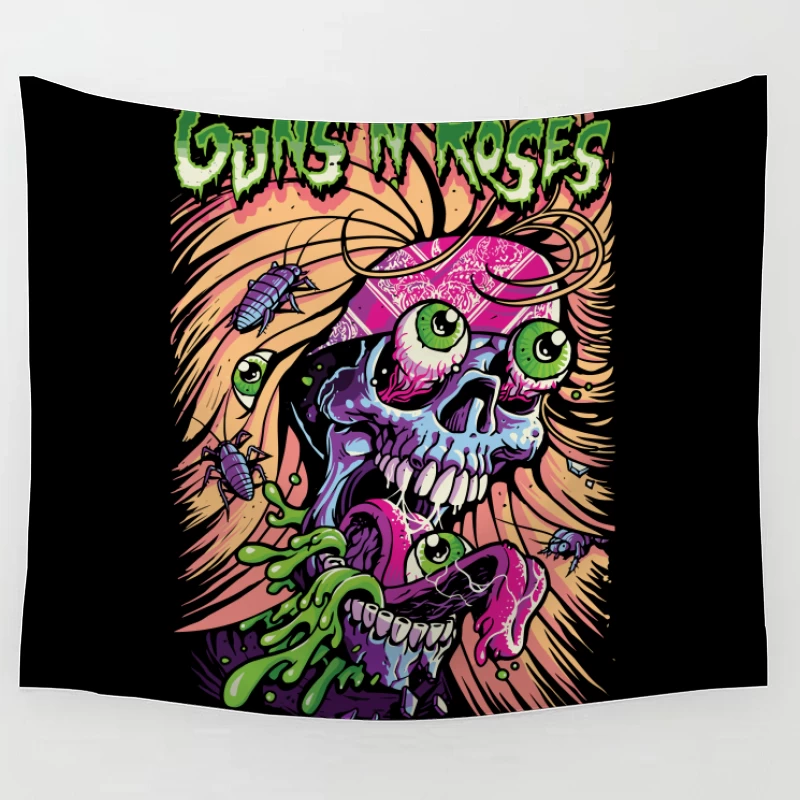 Guns N' Roses Skull Graphic Art Tapestry