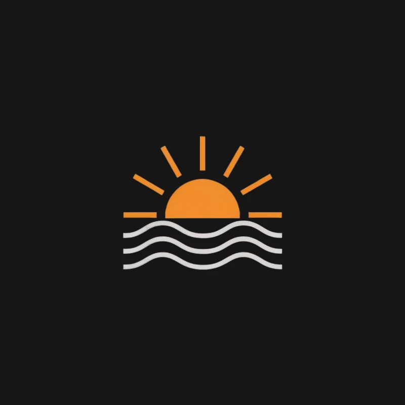 Minimalist Sunrise Ocean Logo Mouse Pad