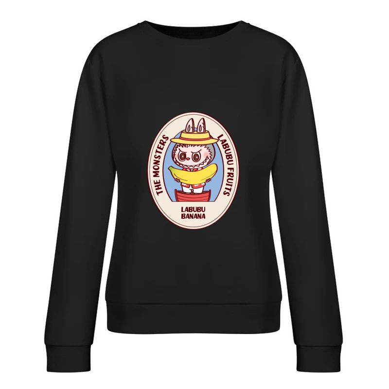 Die Monster Labubu mit Bananen Damen Pullover Sweatshirt