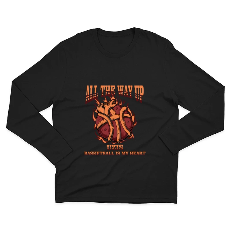 Basketball als Herz: Brennende Leidenschaft Herren Langarm T-Shirt