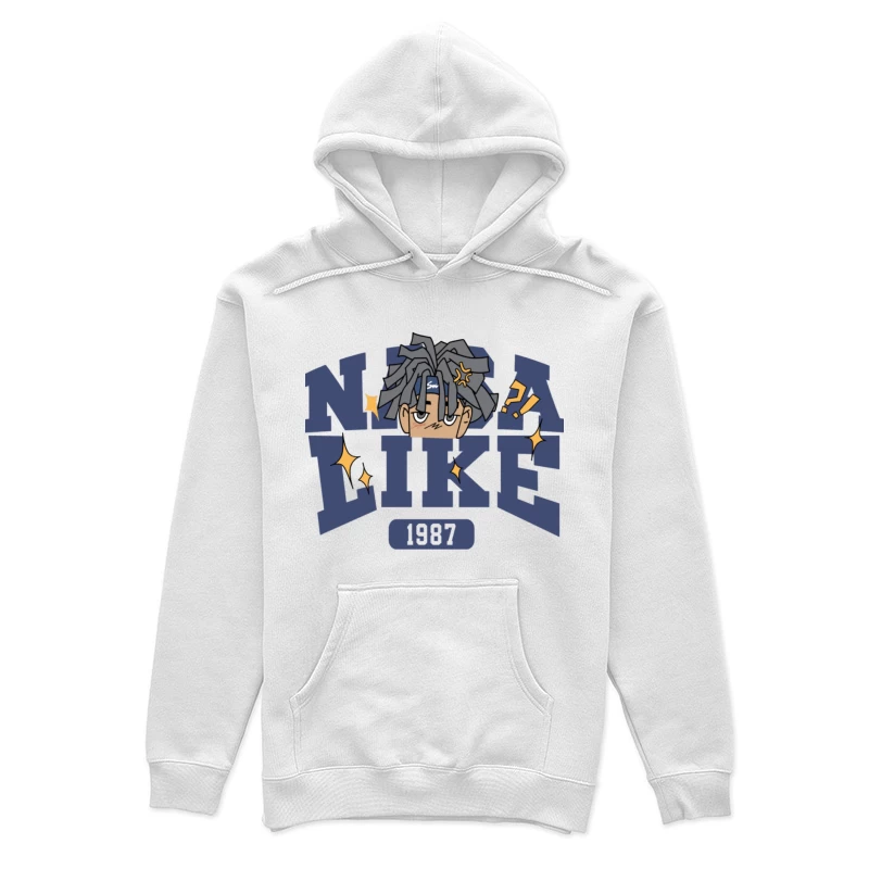 Cartoon-Kopf mit Schriftzug Damen Pullover Hoodie