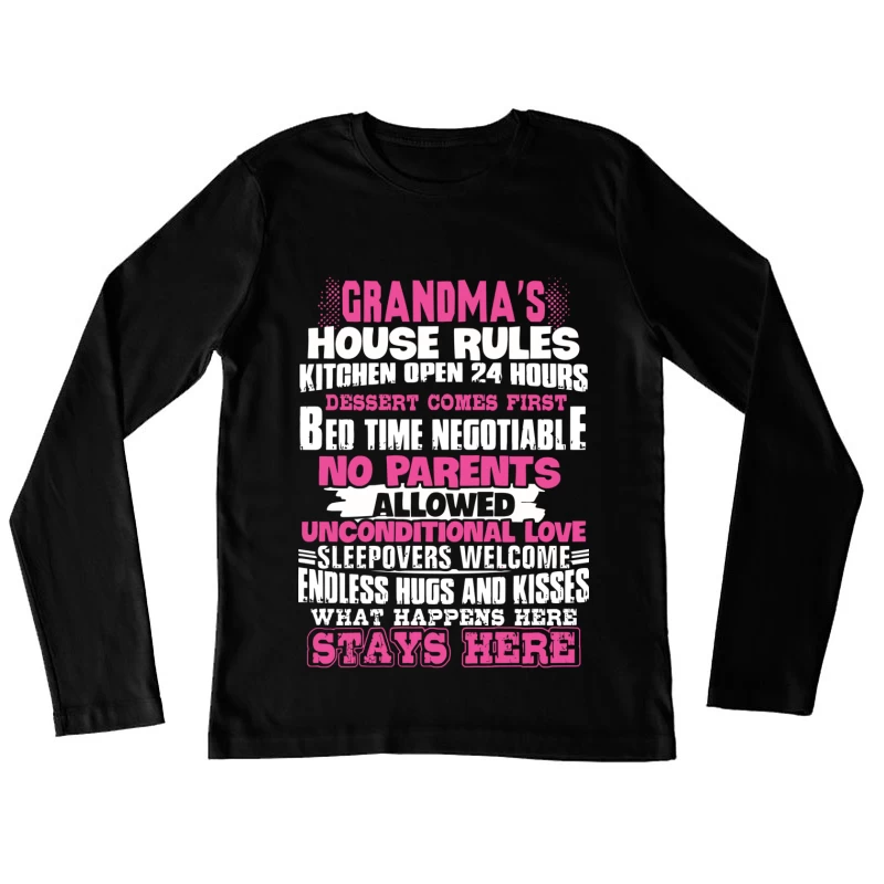 Règles amusantes chez Grand-mère Femme Manches Longues T-Shirt