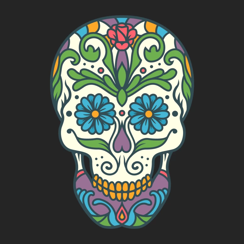 Crâne de sucre coloré pour le Jour des Morts Homme Sweat-shirt à enfiler