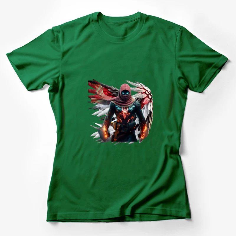 Superhero Character with Wings in Digital Art Female T-Shirt