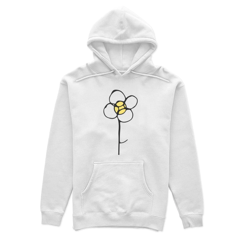 Fleur stylisée en noir et jaune Femme Sweat à capuche