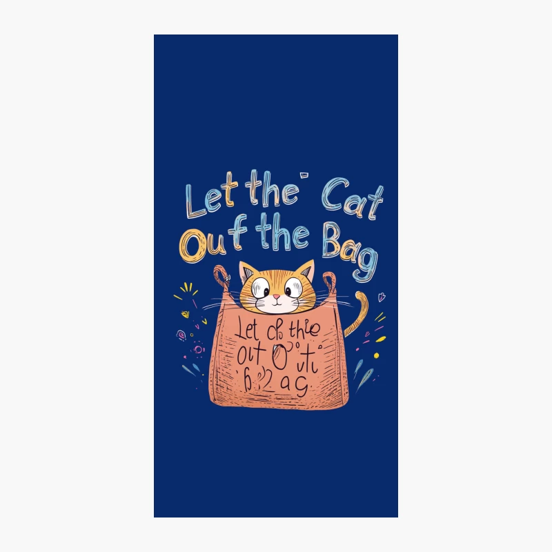 Whimsical Cat in Bag Illustration with Playful Typography iPhone Case