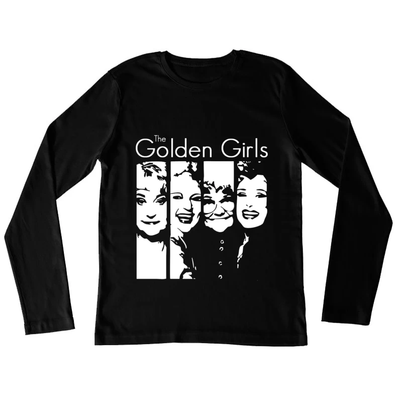 Minimalist Line Art of The Golden Girls TV Show Female Long Sleeve T-Shirt