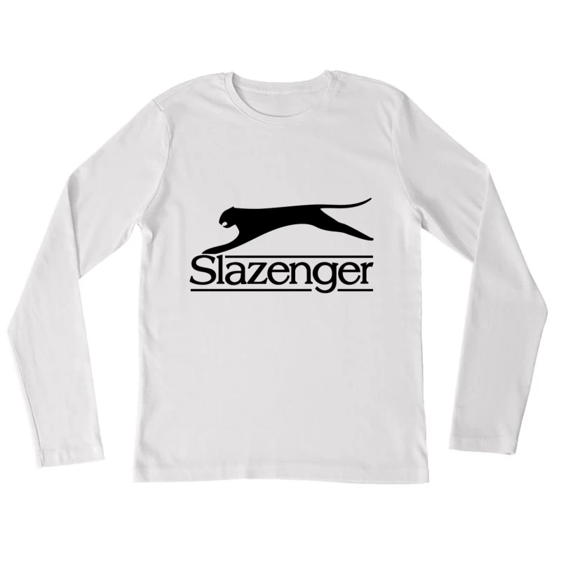 Slazenger Sports Brand Logo with Black Panther Silhouette Female Long Sleeve T-Shirt