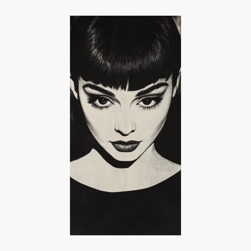 Vintage Black and White Portrait with Dramatic Makeup iPhone Case