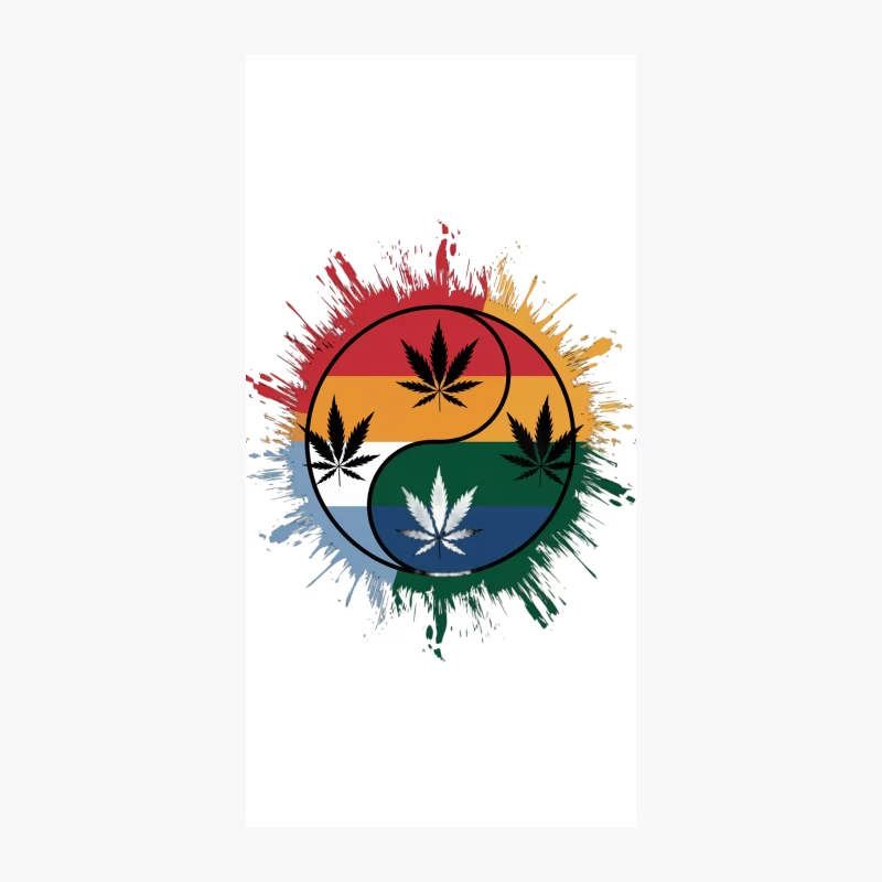Rainbow Cannabis Yin Yang with Pride Splash iPhone Case