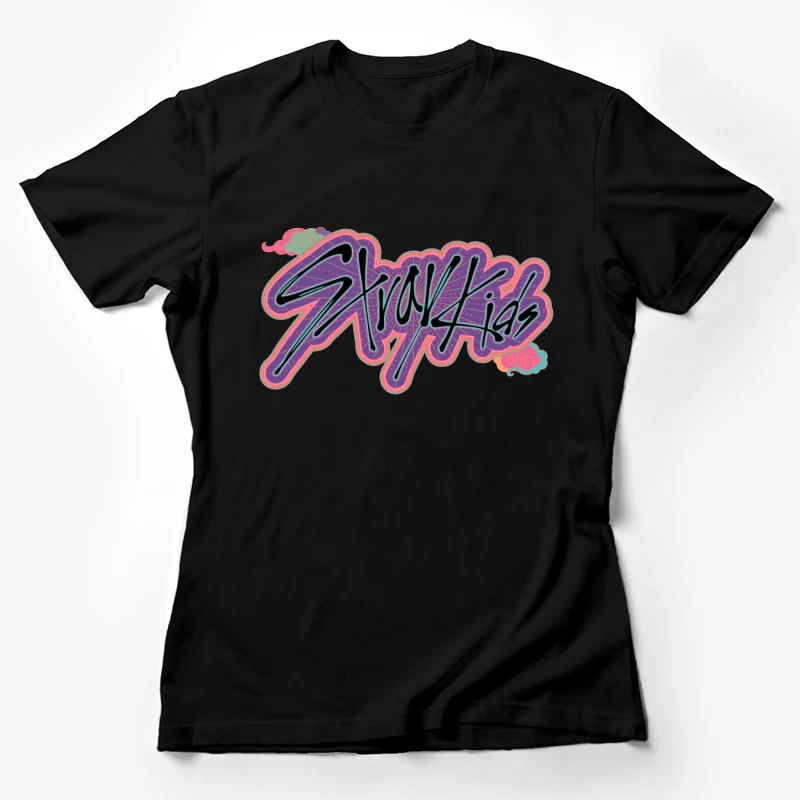 Retro Neon Graffiti Typography Art Female T-Shirt