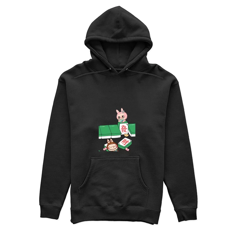 Niedliche Häschen mit Mahjong-Steinen Damen Pullover Hoodie