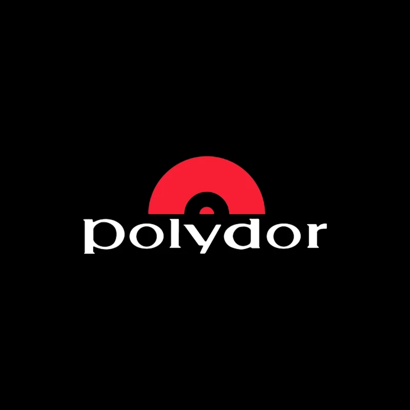 Polydor Records Company Logo with Red Semicircle Design Travel Mug