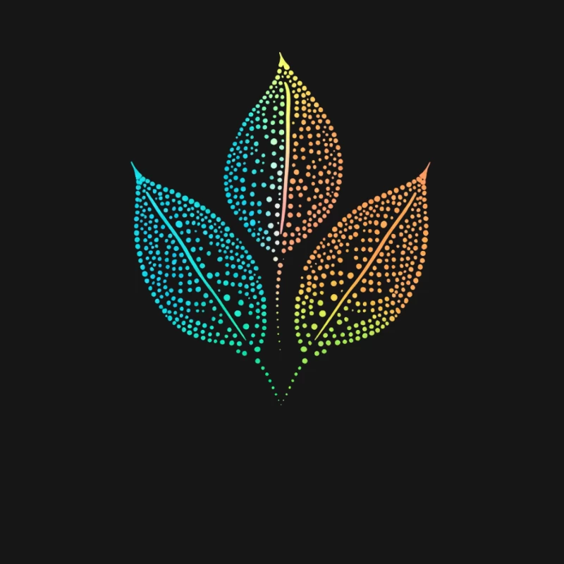Colorful Dotted Leaf Logo: Minimalist Nature-Inspired Abstract Design Male Long Sleeve T-Shirt