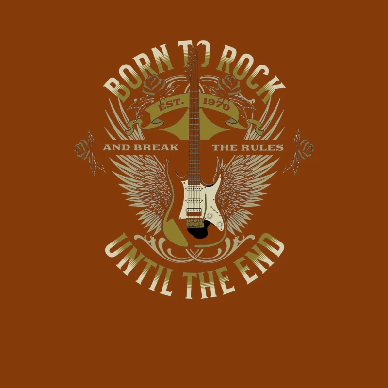 Born to Rock Graphic Tee Throw Pillow