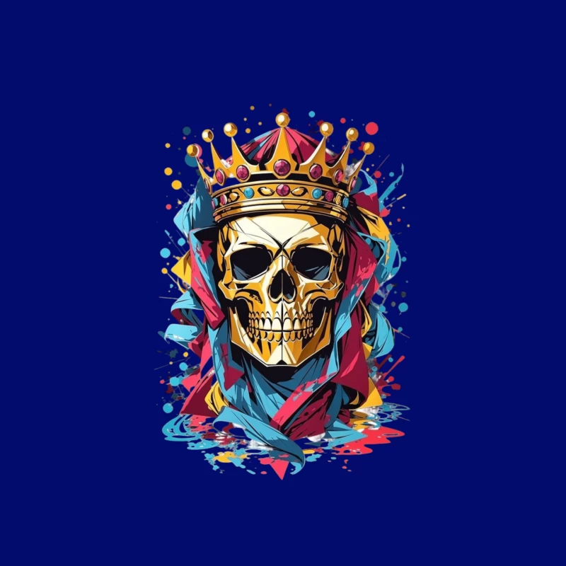 Artistic Skull with Crown Mouse Pad