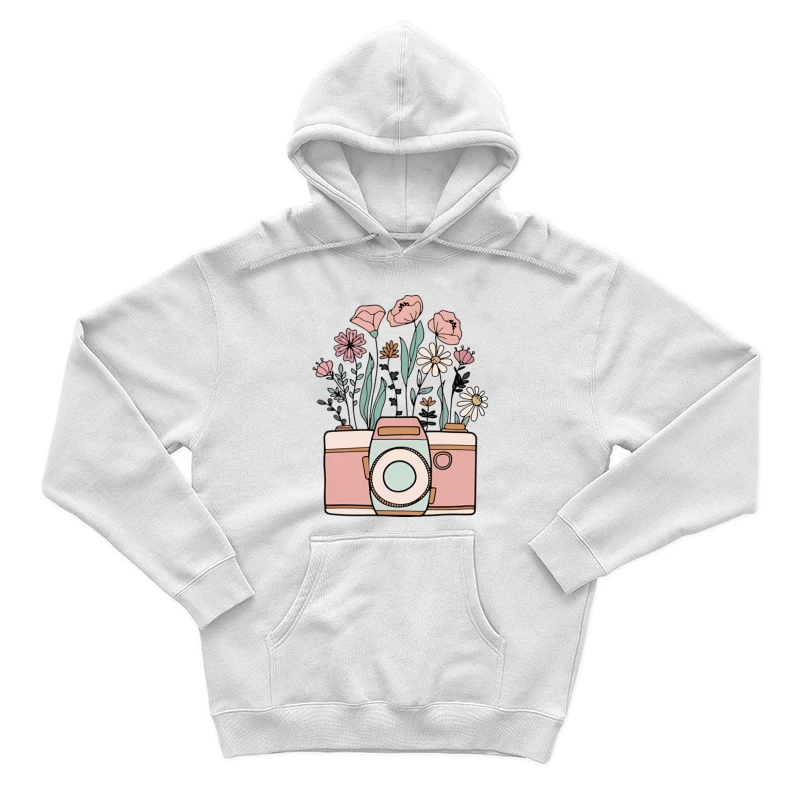 Kamera mit Blumenillustration Herren Pullover Hoodie