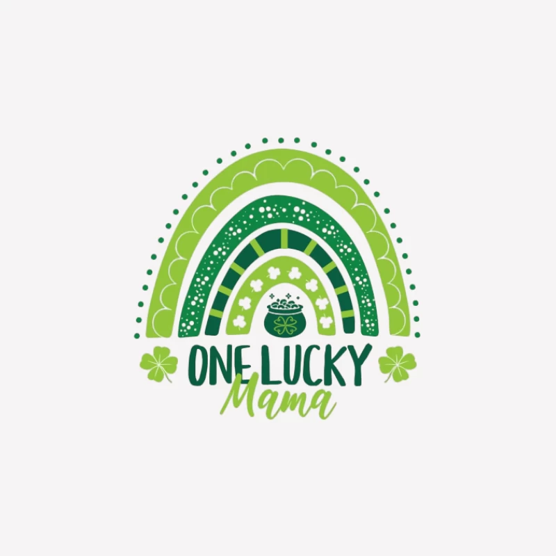 Maman chanceuse avec arc-en-ciel vert Femme T-Shirt