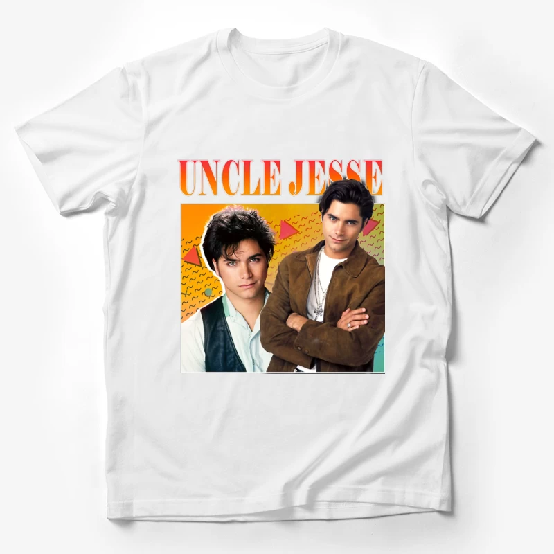 Retro TV Poster of Uncle Jesse from Full House 90s Series Male T-Shirt