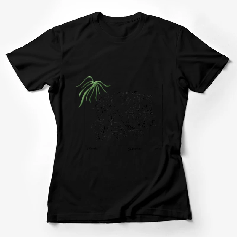 Mediterraner Garten mit Pflanzen Damen T-Shirt