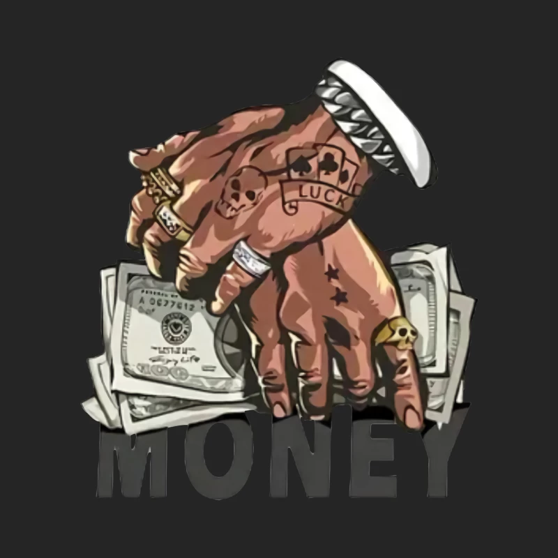 Tattooierte Hände mit Geld Herren Pullover Sweatshirt
