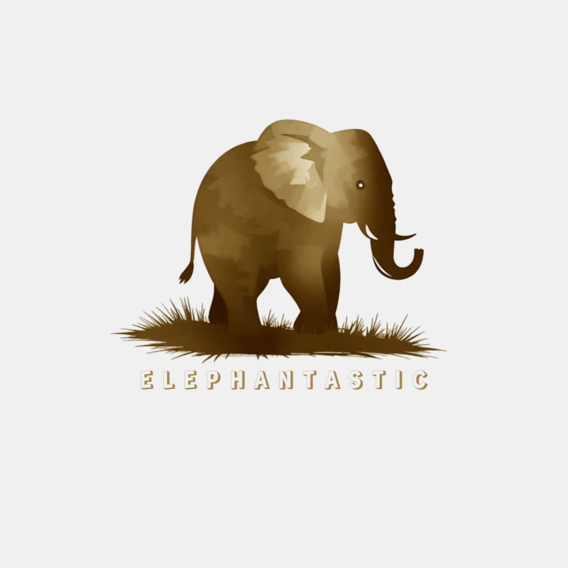 Elephantastic - Vintage Elephant Silhouette Illustration with Typography Male Tank Top