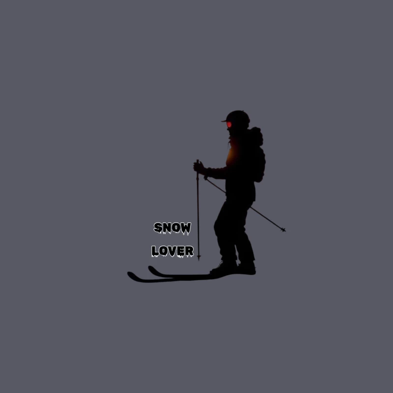 Silhouette of Snow Lover Skiing Desk Mat