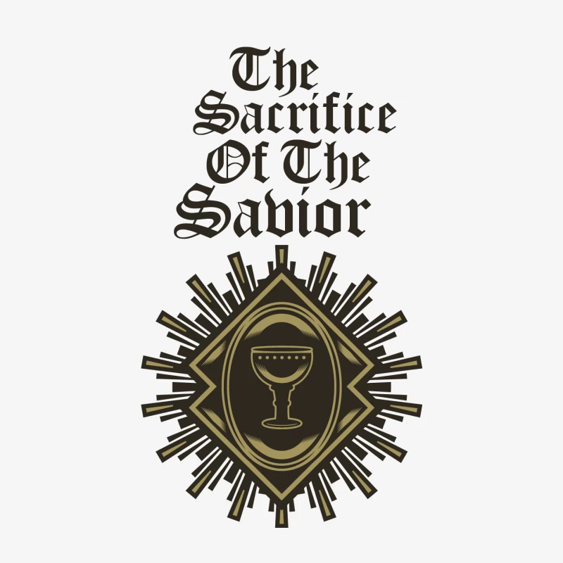 Le Sacrifice du Sauveur avec Calice et Rayons Homme Sweat-shirt à enfiler