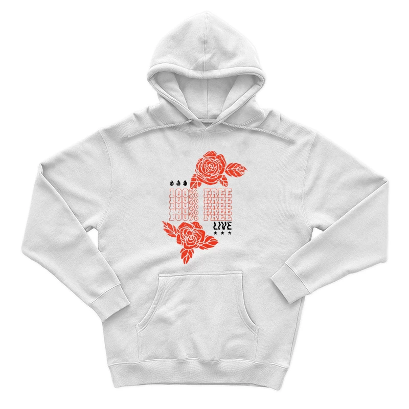 Design floral avec texte '100% Free' Homme Sweat à capuche
