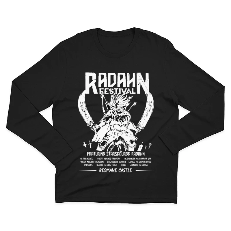 Black and White Manga-Style Festival Poster for Radahn Event Male Long Sleeve T-Shirt