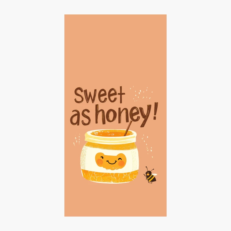 Sweet Honey Jar Illustration with Cute Bee and Typography iPhone Case