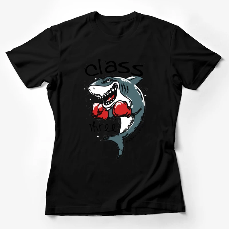 Boxender Hai Comic-Illustration Damen T-Shirt