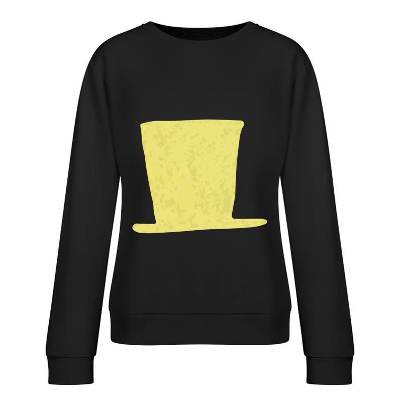 Chapeau haut de forme jaune Femme Sweat-shirt à enfiler