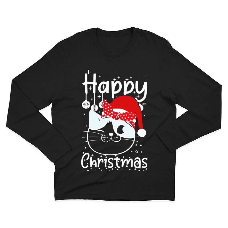 The Festive Feline Cheer Male Long Sleeve T-Shirt