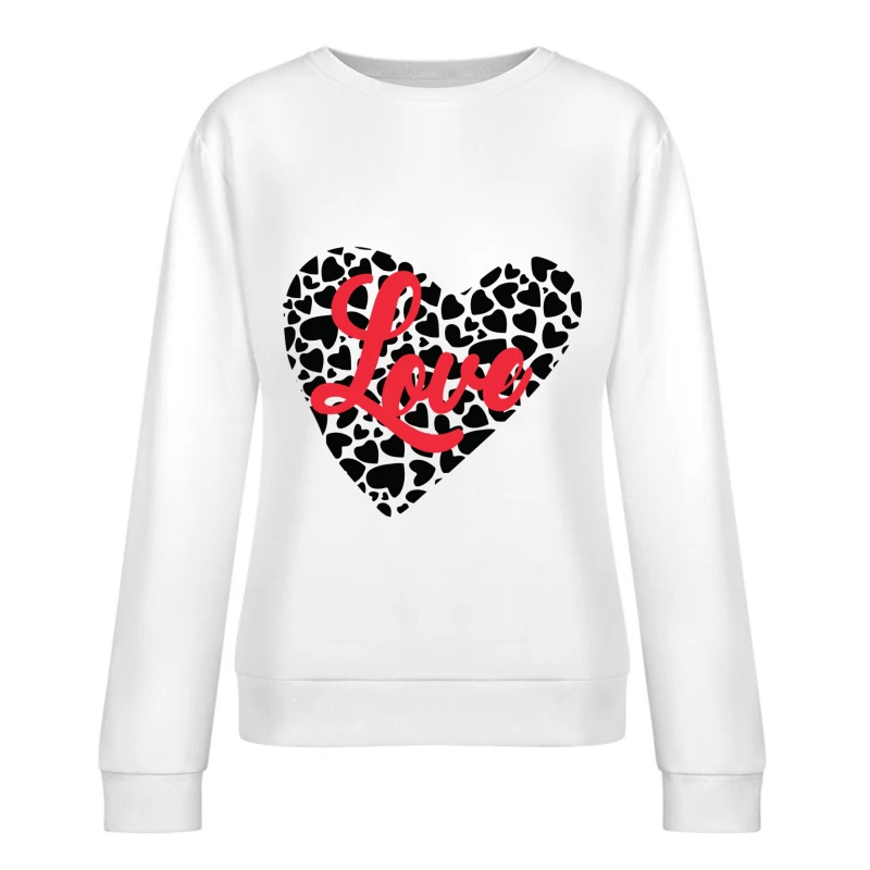 Motif de Cœur avec Amour Rouge Femme Sweat-shirt à enfiler