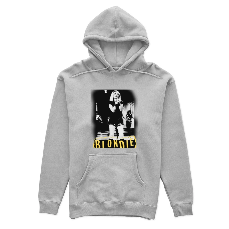 Iconic Blondie Concert Performance in Black and White, 1970s Female Pullover Hoodie