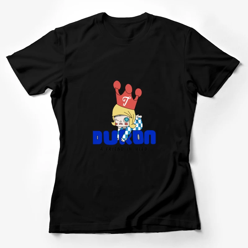 Krone, Mädchen, Freunde, Dukon Damen T-Shirt