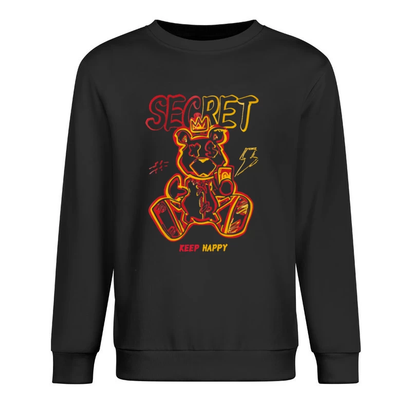 Geheimer Bärenkönig Pop-Art Herren Pullover Sweatshirt