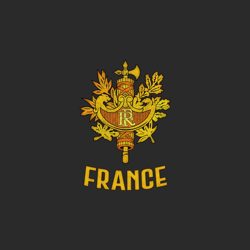 France   Faded Style Coat of Arms Emblem Design Baseball Cap